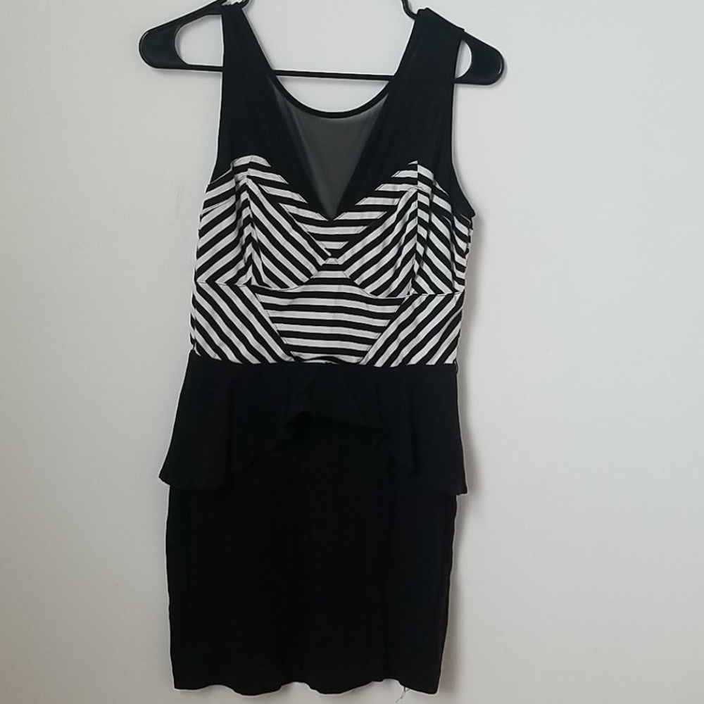 Cute Black and White Stripe Dress